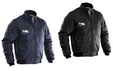 Parka Giaccone lavoro con maniche staccabili e inserti rifrangenti blu/nero