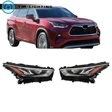 For 2020-2022 Toyota Highlander Headlights LED Left+Right Chrome Housing Clear
