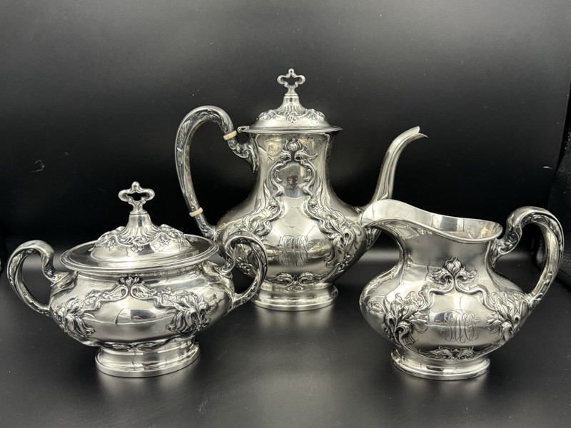1000 Grams Eton Sterling Silver 3 Piece Tea Coffee Set  Wallace 1903 scrap