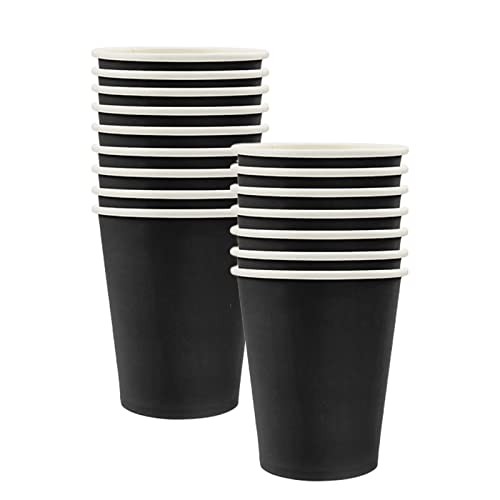 Mienocol 32pcs Black Paper Cups,9oz Disposable Tableware  Assorted colors 