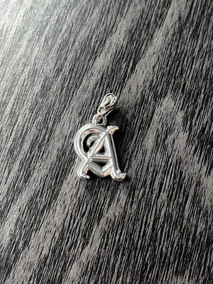 Chrome Hearts Stacked letter/Letter Charm A initial necklace top silver