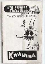 Rare 1961 KWAMINA Playbill Boston Colonial Theatre Sept 27 Pre-Broadway Tryout