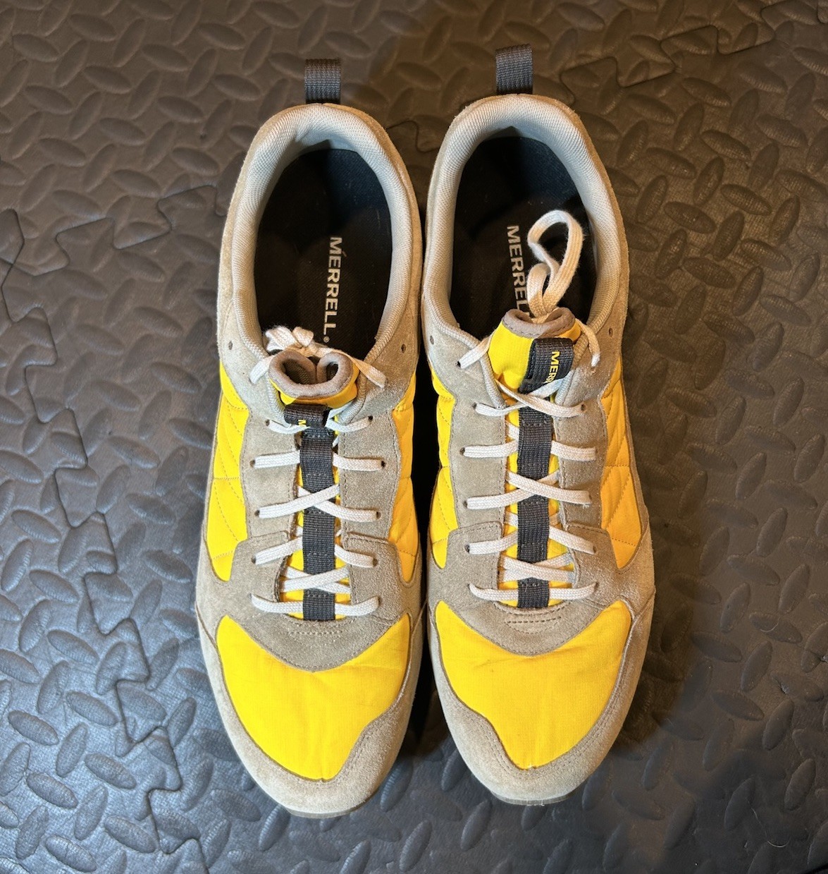 MERRELL ALPINE SNEAKER gialle con camoscio grigio uomo taglia 15 usate pochissimo