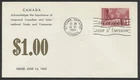 1963 #411 $1 Canadian Exports FDC Grover Thermal (Raised Print) Cachet Ottawa