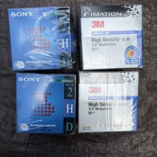 Lot of 4 NEW SEALED Sony 3M MFD 2HD 3.5" Micro Floppy Disk IBM Formatted 10 p