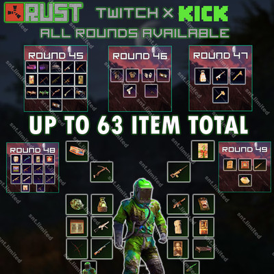 RUST - Kick & Twitch Drops | ALL Available | Up to 63 Item Total | STEAM