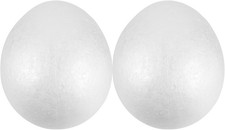 2pcs 8" Foam Craft Eggs for DIY Painting - White Polystyrene for Holidays