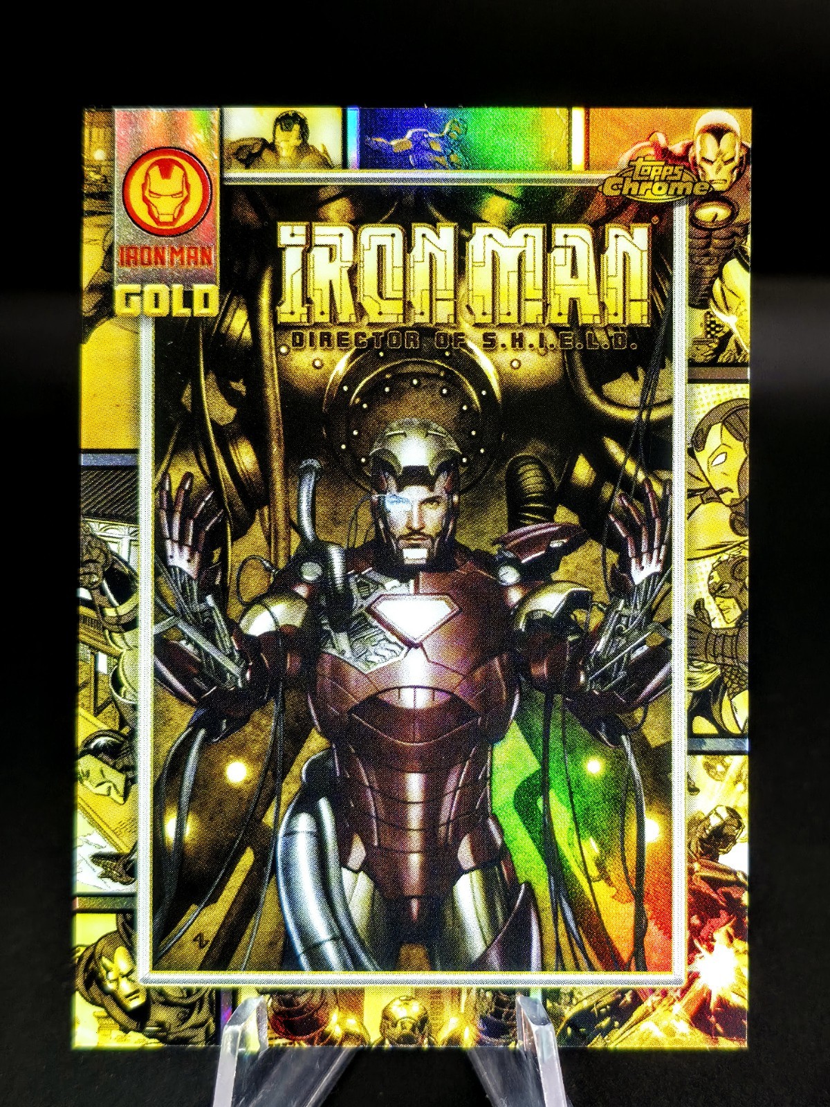 2025 Topps Chrome Marvel  Iron Man Gold Card #IM-9 Comic Book Card Stan Lee