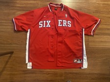 Vintage Nike Philadelphia 76ers Sixers Warm Up Rewind Shooting Shirt NBA Size XL
