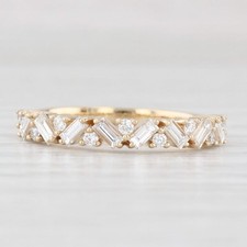 New 0.54ctw Diamond Wedding Band 14k Yellow Gold Stackable Anniversary Ring 6.5