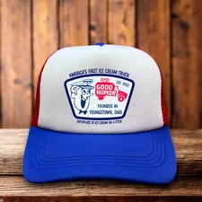 Good Humor Ice Cream Mens Trucker Hat Red Snapback Youngstown Ohio Baseball Cap