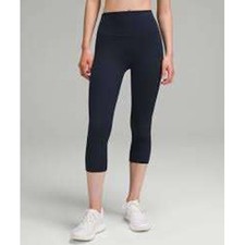 Lululemon Wunder Under Crop Leggings Black High Rise Yoga Pants Size 8