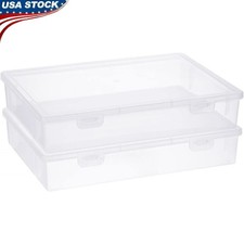 Clear Stackable Craft Storage Box Plastic Organizer Office Supplies Sewing New