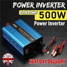 500W Car Power Inverter 12 Volt To 220v Electric Charger Invertors Converter UK
