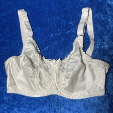 Vintage Bali Bra 34d White Shiny Nylon Fair Condition