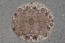 Decorative Rug, 2.6x2.7 ft Green Striped Rug