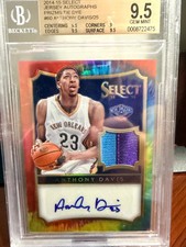 2014 Select Jersey Autographs Prizms Tie Dye Anthony Davis #60 /25