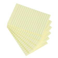 Lined Sticky Notes 4X6 in Light Yellow Ruled Stickies Super Sticking Power Me...