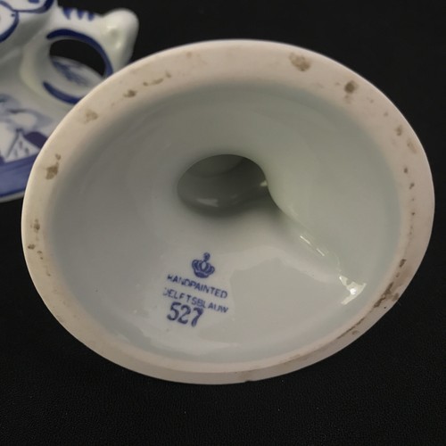 Blue Delft (Blauw Delfts) Pair Candle Holders With Candles  527 Holland - Picture 3 of 10