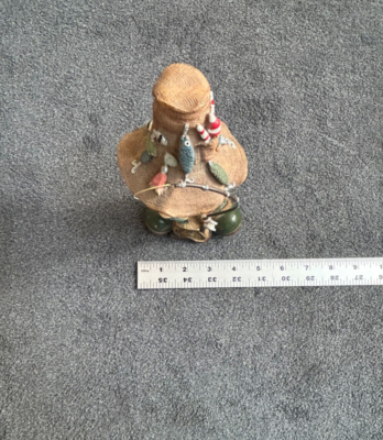 Figurine Hillbilly Old Man Bobblehead – Pêcheur Avec Canne – Résine/bois – Occasion