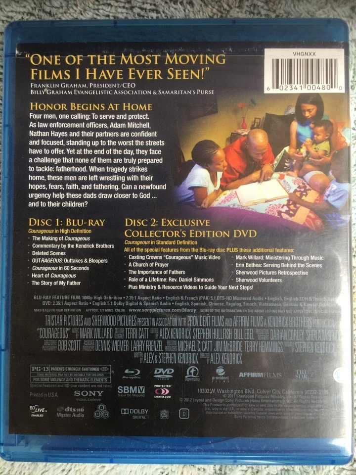 COURAGEOUS (2011 film) 2-Disc Blu-ray/DVD Collector's Edition Combo Pack - image 2 of 3