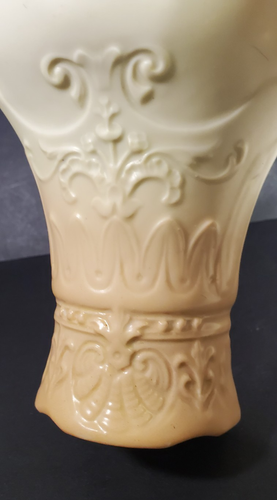 Robert Hanke Hand Painted Mantle Ewer Austria Blush Ivory w Pink Chrysanthemums - Picture 10 of 17