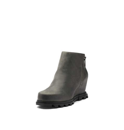 Sorel Women's Joan of Arctic Wedge III Zip Boot - Quarry, Black - Size 5