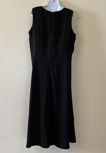 Vintage Willi Of California Black Sleeveless Long Dress Made In USA Size 16 - Picture 4 of 7