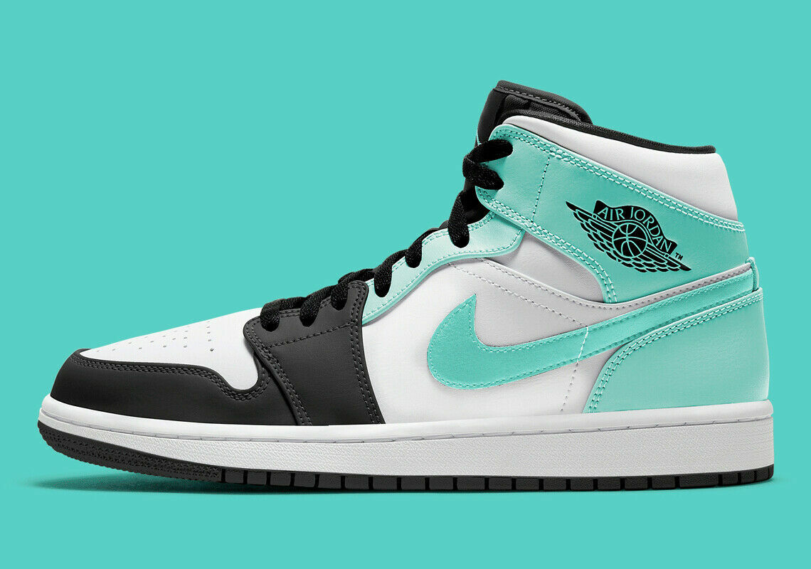 Nike Air Jordan 1 Mid White/Tropical Twist -Black 554724-132-US 