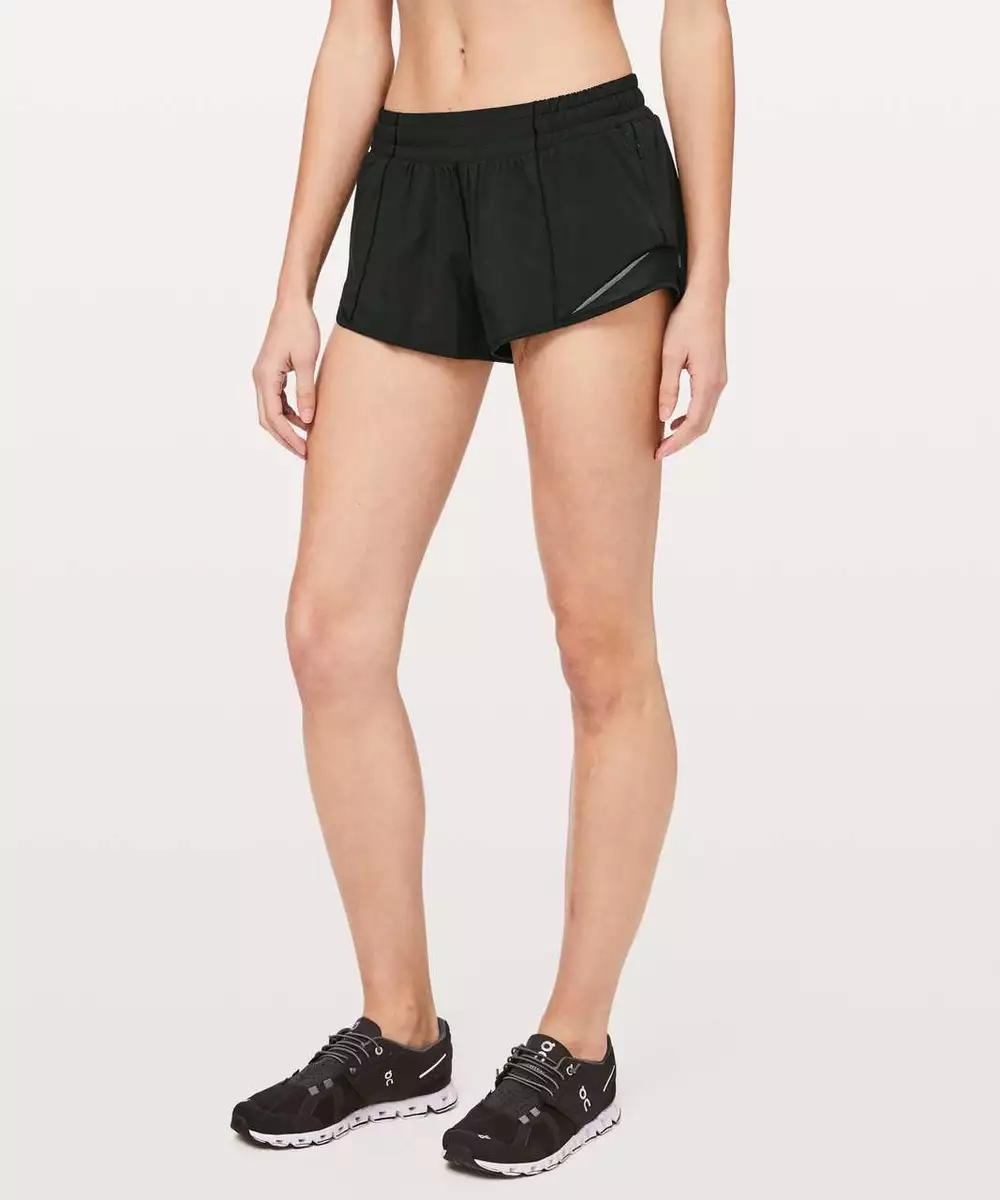 NWOT - Lululemon Hotty Hot Short II *2.5 Black, SIZE: 6