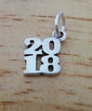 Sterling Silver 12x11mm Stacked Birth Anniversary Wedding Graduation 2018 Charm