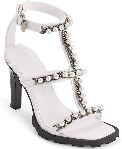 KARL LAGERFELD Women's Midge Fashion Heeled Sandal - Size 9.5 - (S143) - Picture 1 of 10