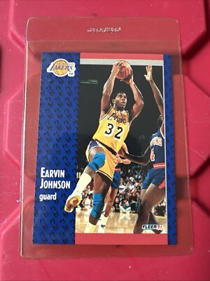 1991-92 Fleer #100 Magic Johnson Los Angeles Lakers Original Owner Card Is Clean