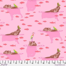 Free Spirit Fabric / My Hippos Don't Lie - Nova || Everglow / By The Half Yard