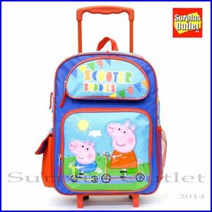 Peppa Pig Large 16" Inches Rolling Backpack - Scooter Buddies - Brand New - Licensed Product (843340122854)