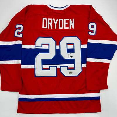 Facsimile Autographed Ken Dryden Montreal Red Reprint Jersey Size