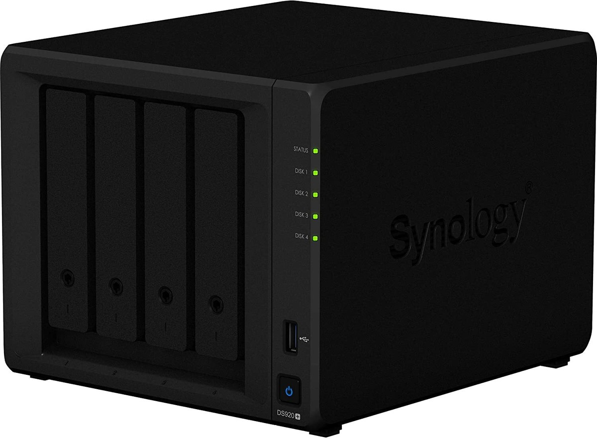 New Synology Diskstation DS920+ NAS Server, 8GB DDR4, 1TB M.2 SSD