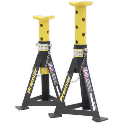 Sealey Axle Stands (Pair) 3tonne Capacity per Stand Yellow Garage Workshop DIY