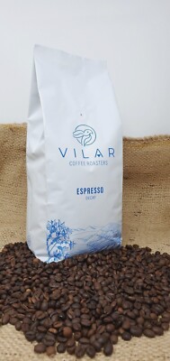 1 Kg, 2.2 Lb Vilar Decaf Espresso Coffee Beans Dark, Decaffeinated, Whole Bean