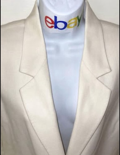 🆕👚 Sag Harbor Ivory Wool Blazer Career Church Suit Jacket 8 Petite 🆕 - Picture 3 of 10