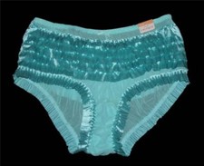 VTG CACIQUE Green Ruffled Body Leg Holes Boy Short Rumba Panties Wms 18/20 NWT