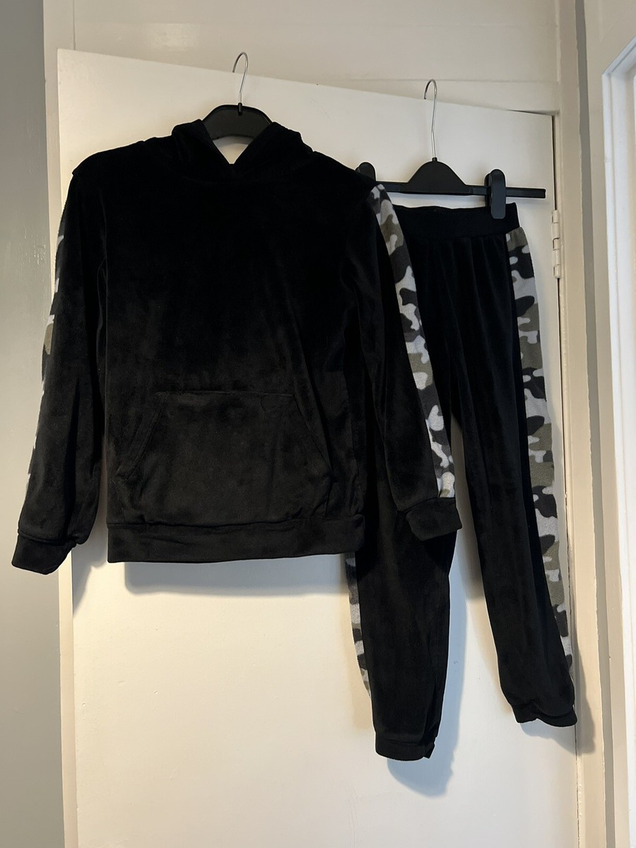 Boys Years Fleece Pyjamas PJs Hooded Top Trousers Polyester