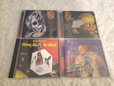 HORROR Sound Effects 4 CD Lot TERROR Vol. 1 & 2 Weird DEMENTED DOCTOR Very Good