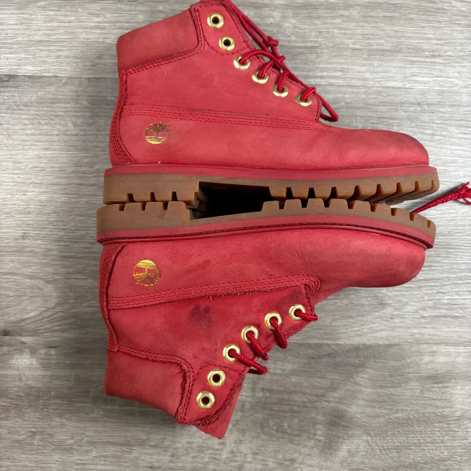 Timberland Premium Waterproof Boot Dark Red Leather Size US 12 Toddler Primaloft - Image 2 of 4