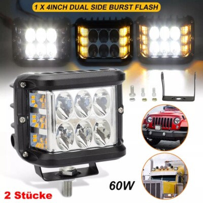 LED Arbeitsscheinwerfer KFZ 2X 60W 12V 24V Auto Strahler Traktor Scheinwerfer