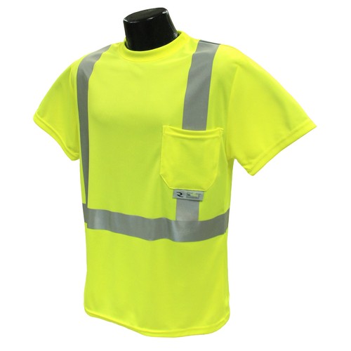 Radians ST11-2PGS Lime Green Class 2 Hi-Viz T-Shirts W/Maxi-Dri Wicking Mesh