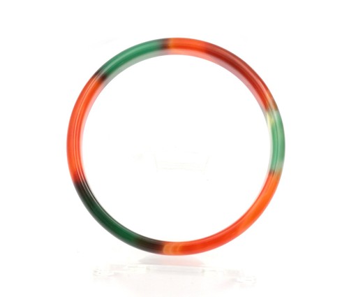 White Multicolor Natural Ice Chalcedony Agate Jade Round Women Bangle Bracelet - Picture 53 of 58