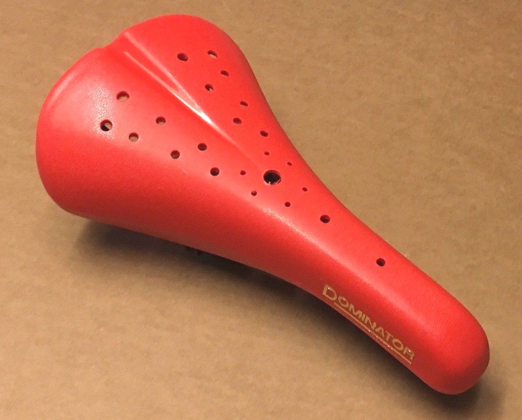 NEW RED Viscount Dominator BMX Bicycle Seat Old School Hard Shell