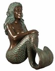 Moana Bayside Mermaid Sitting Sea Goddess Nautical Ocean Home Decor Verde Bronze