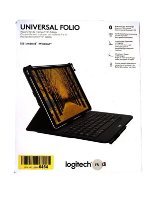 Logitech Universal Folio iPad Hülle Bluetooth Tastatur AZERTY FR Layout
